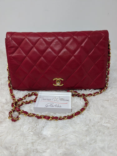CHANEL RED SMALL VINTAGE FLAP