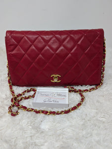 CHANEL RED SMALL VINTAGE FLAP