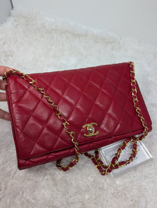 CHANEL RED SMALL VINTAGE FLAP