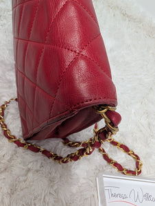 CHANEL RED SMALL VINTAGE FLAP