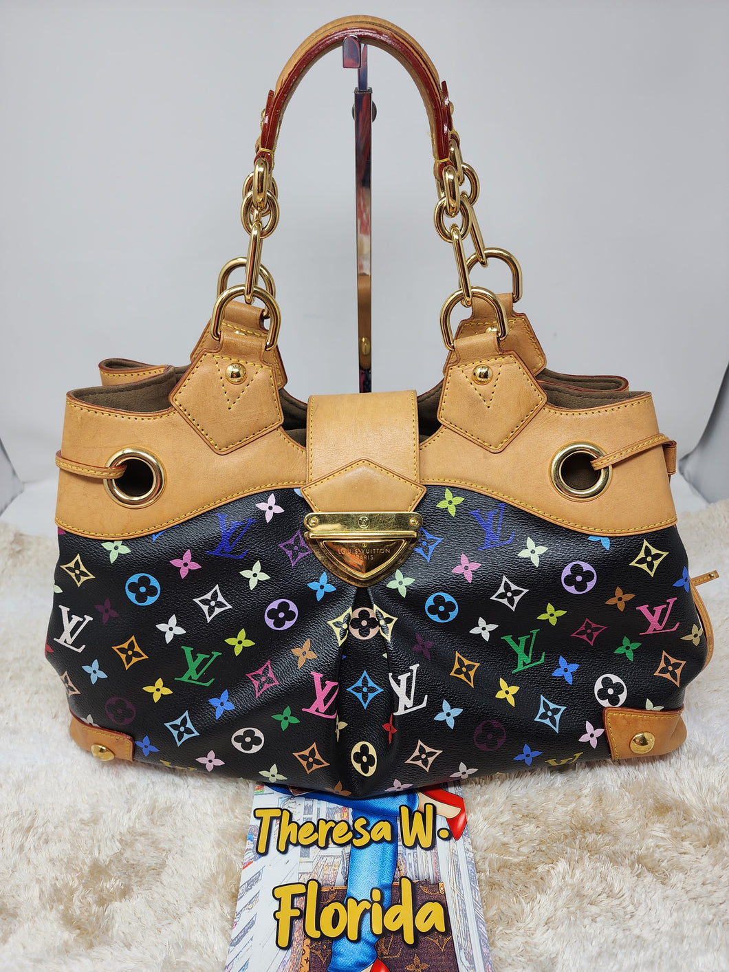 black multicolor louis vuittons handbags