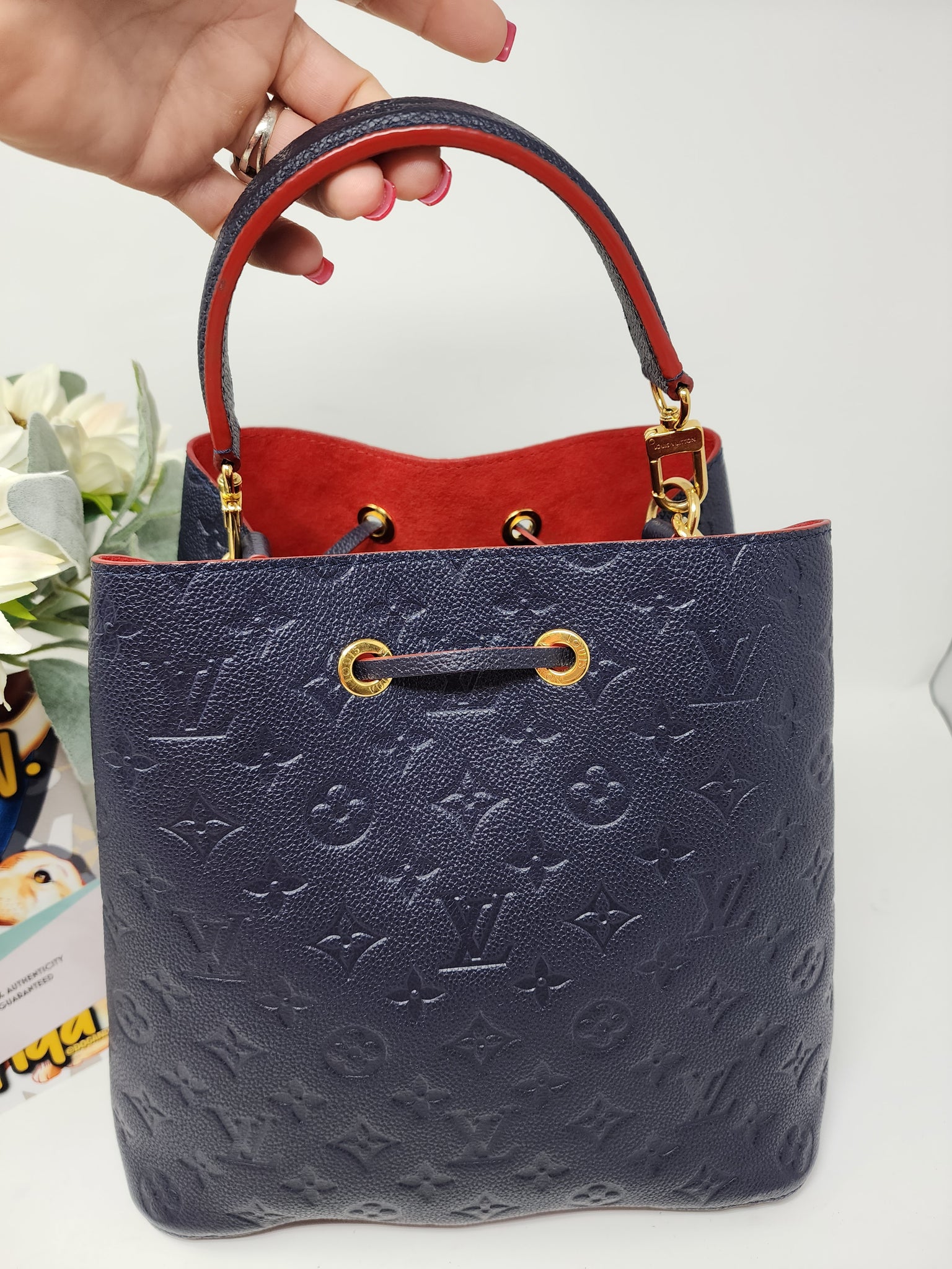 Louis Vuitton Navy Empriente Leather Neo Noe Bucket Bag