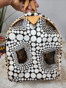 LOUIS VUITTON LIMITED EDITION WHITE KUSAMA SPEEDY 30