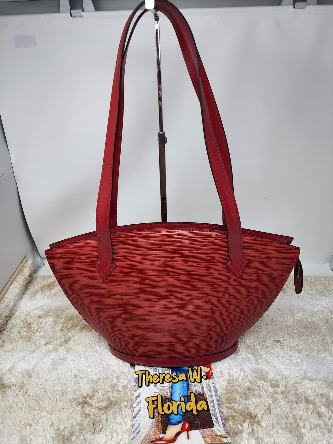 LV Red Epi Shoulder Bag