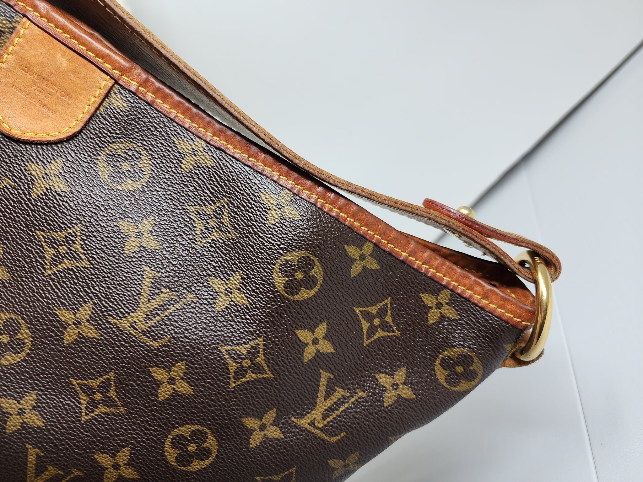 Auth Louis Vuitton Delightful MM Monogram M40353 Opening Leather Damaged  ALA561