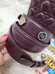 CHRISTIAN DIOR LADY DIOR SMALL CANNAGE with CHARMS CROSSBODY STRAP