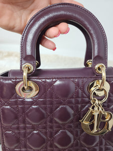 CHRISTIAN DIOR LADY DIOR SMALL CANNAGE with CHARMS CROSSBODY STRAP