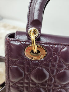CHRISTIAN DIOR LADY DIOR SMALL CANNAGE with CHARMS CROSSBODY STRAP