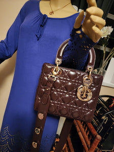 CHRISTIAN DIOR LADY DIOR SMALL CANNAGE with CHARMS CROSSBODY STRAP