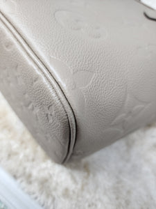 LOUIS VUITTON EMPREINTE NEVERFULL MM WITH POUCH, TURTLEDOVE