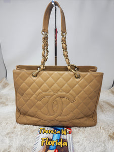 Beige Quilted Caviar Grand Shopping Tote Website search for