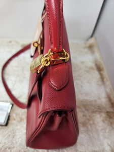 HERMES KELLY 32 ROUGE VIF COURCHEVEL, GHW