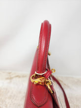 HERMES KELLY 32 ROUGE VIF COURCHEVEL, GHW