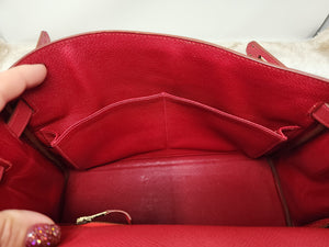 HERMES KELLY 32 ROUGE VIF COURCHEVEL, GHW
