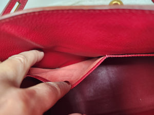 HERMES KELLY 32 ROUGE VIF COURCHEVEL, GHW