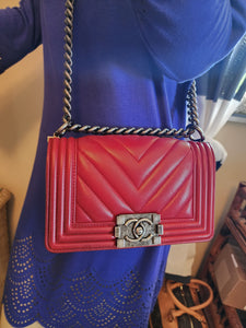 CHANEL SMALL CHEVRON BOY FLAP
