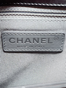CHANEL LARGE BOY BAG BLACK PATENT