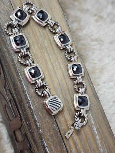 DAVID YURMAN ONYX AND STERLING SILVER BRACELET