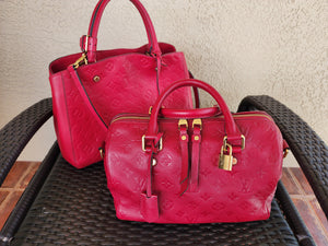 LOUIS VUITTON EMPREINTE SPEEDY 25 BANDOLIERE- JAIPUR PINK