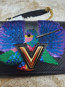 LOUIS VUITTON LIMITED EDITION BIRD EMBROIDERED CHAIN WALLET