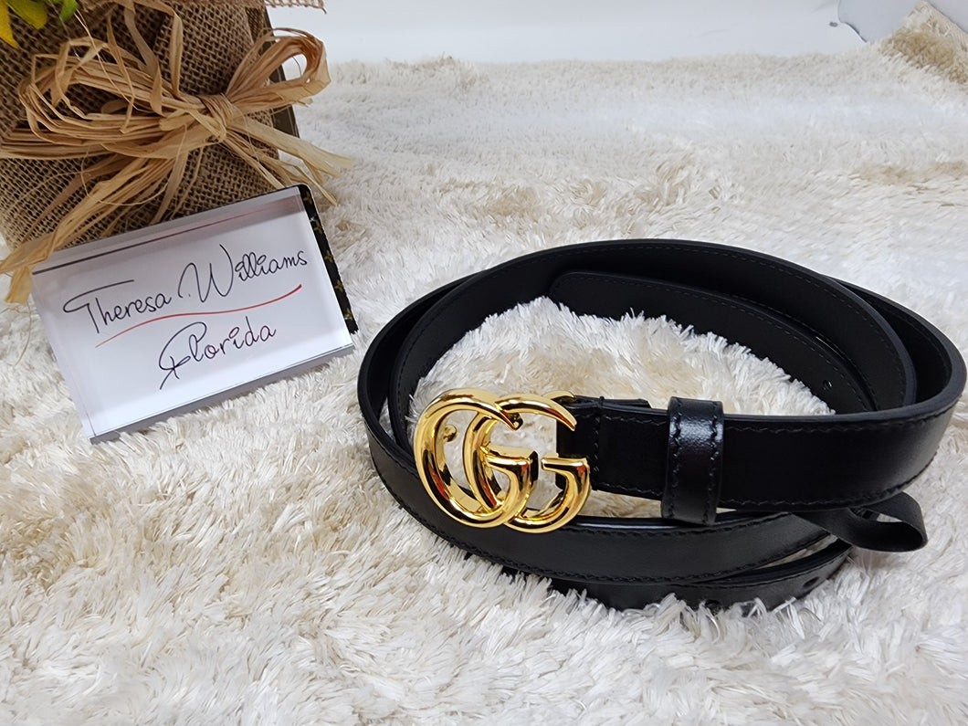 GUCCI GG BLACK BELT - SIZE 95