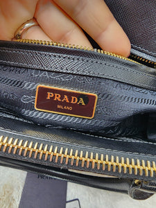 PRADA BORSA A MANO BLACK SAFFIANO HANDBAG