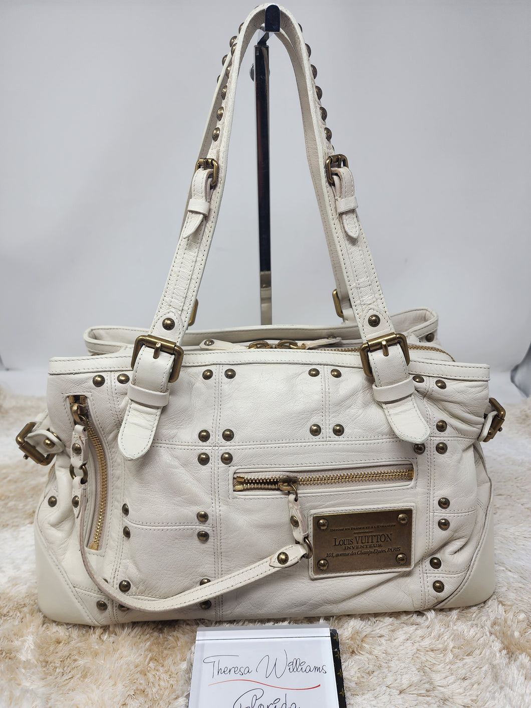 LOUIS VUITTON LIMITED IVORY RIVETING HANDBAG