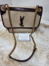 YSL NIKI CHAIN MEDIUM - LINEN AND LEATHER BAG