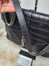 YSL EMBOSSED BLACK LARGE COLLÈGE BAG