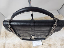 YSL EMBOSSED BLACK LARGE COLLÈGE BAG