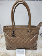 CHANEL Striated Quilted Coated Canvas Rue Cambon Tote Bag