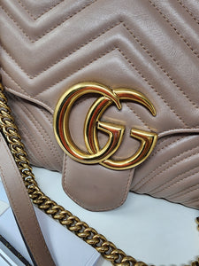 GUCCI MARMONT MEDIUM FLAP BAG - DUNE ROSE