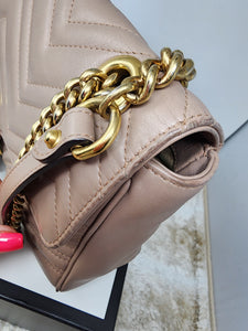 GUCCI MARMONT MEDIUM FLAP BAG - DUNE ROSE