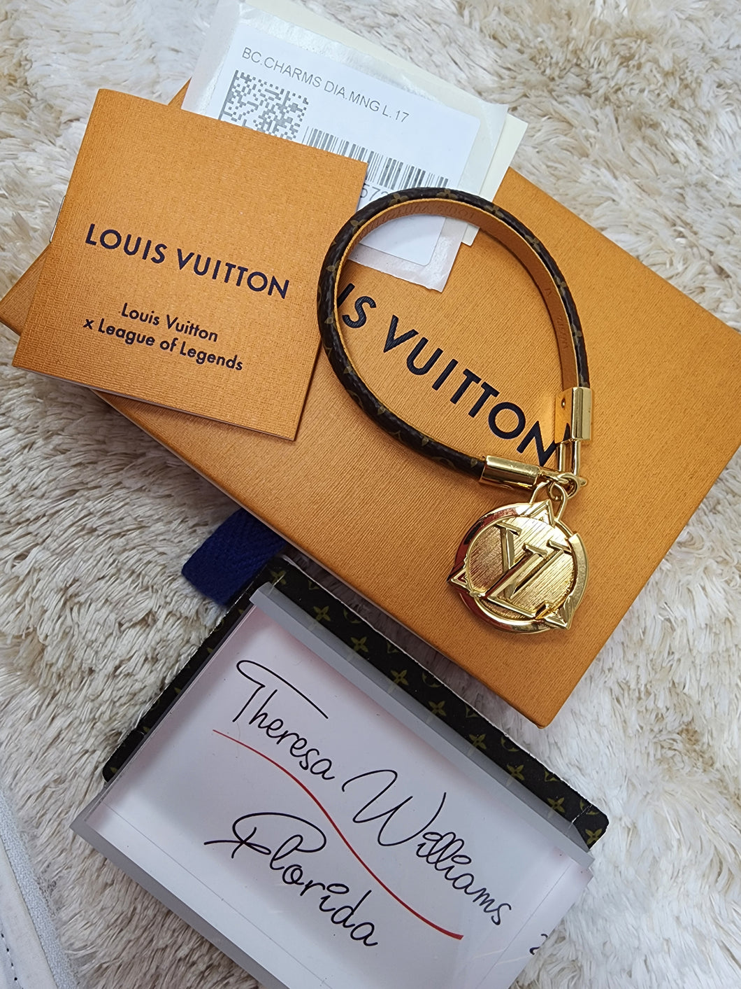 LOUIS VUITTON LEAGUE OF LEGENDS BRACELET, NEW IN BOX, SIZE 17