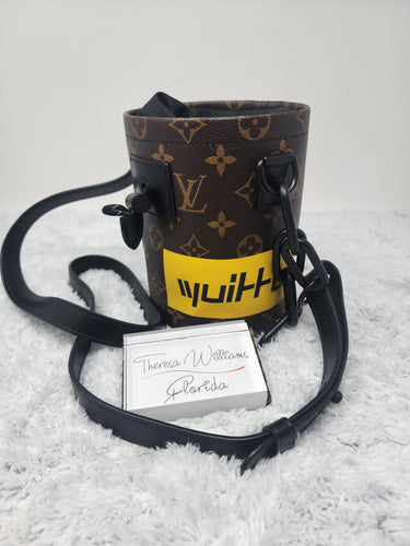 LOUIS VUITTON LIMITED NANO CHALK BUCKET SLING BAG - LIKE NEW