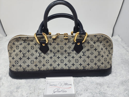 LOUIS VUITTON MINI LIN BLUE LONG ALMA