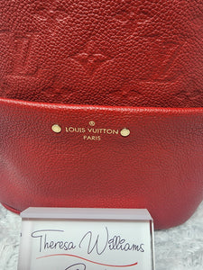 LOUIS VUITTON EMPREINTE RED LEATHER SORBONNE BACKPACK