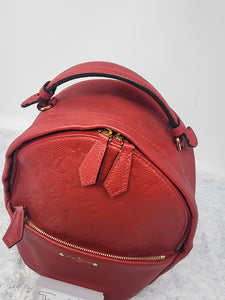 LOUIS VUITTON EMPREINTE RED LEATHER SORBONNE BACKPACK