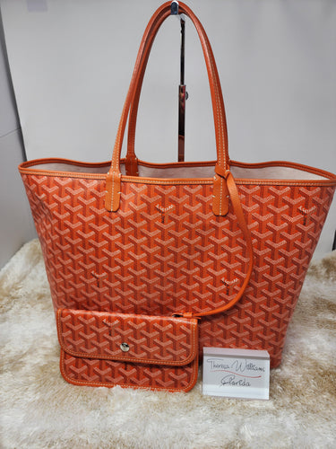 GOYARD ST LOUIS PM TOTE & POUCH - ORANGE