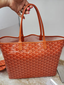 GOYARD ST LOUIS PM TOTE & POUCH - ORANGE