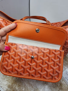 GOYARD ST LOUIS PM TOTE & POUCH - ORANGE