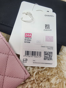 CHANEL PINK CAVIAR CARD HOLDER