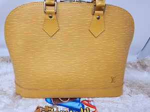 LOUIS VUITTON EPI YELLOW GOLD ALMA PM & STRAP (POCHETTE sold separately)