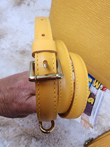 LOUIS VUITTON EPI YELLOW GOLD ALMA PM & STRAP (POCHETTE sold separately)