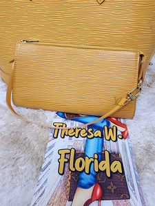 LOUIS VUITTON EPI YELLOW GOLD POCHETTE WRISTLET (ALMA PM SOLD SEPARATELY)