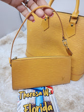 LOUIS VUITTON EPI YELLOW GOLD POCHETTE WRISTLET (ALMA PM SOLD SEPARATELY)