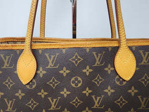 LOUIS VUITTON MONOGRAM NEVERFULL MM, BEIGE INTERIOR