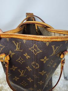 LOUIS VUITTON MONOGRAM NEVERFULL MM, BEIGE INTERIOR