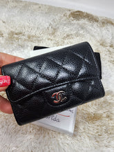 CHANEL BLACK CAVIAR CARD HOLDER, LIKE NEW