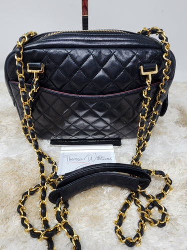 CHANEL BLACK CAMERA SHOULDER BAG